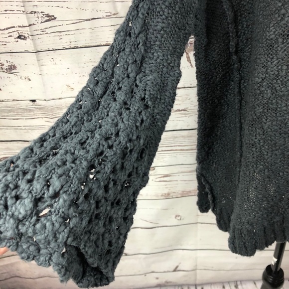 Free People Pointelle Vee Oversized Cotton Sweater - Picture 4 of 11